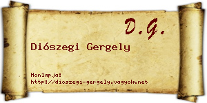 Diószegi Gergely névjegykártya